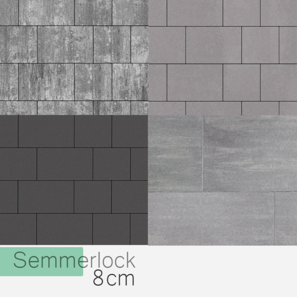 Kolory płyt Semmelrock Senso Grande: Silva, Platino, Sombra, Margo, Bello