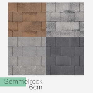 Kostka brukowa Semmelrock Umbriano 6 cm – kolory: grafitowo-biały, stalowo-grafitowy, brązowo-beżowy, kwarcytowo-biały