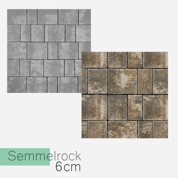 Semmelrock Appia Antica 6 cm – kostka brukowa melanżowa w kolorach kwarcytowy szary i wulkaniczny szary