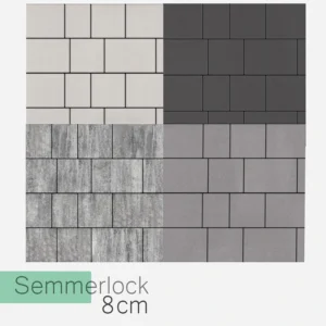 Semmelrock Lundo – kostka brukowa 8 cm w 6 kolorach: Silva, Sombra, Platino, Marrone, Milo, Bello