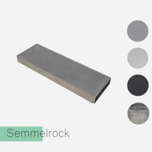 Daszek na murek Semmelrock LORDIO — gładki beton, minimalistyczna forma, 4 kolory: stalowy, silexo, antracyt, melange.